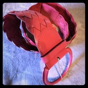 New York & Company Braided red leather belt